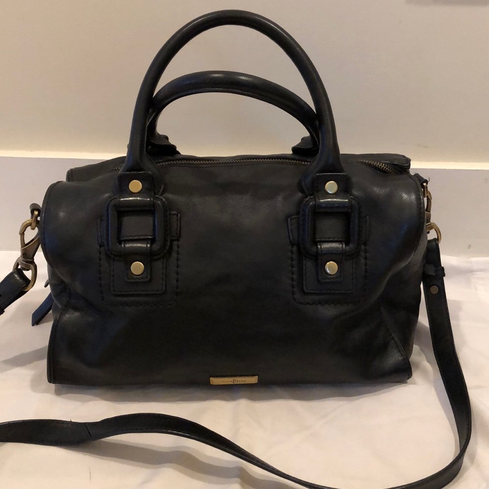 Cole Haan black leather satchel